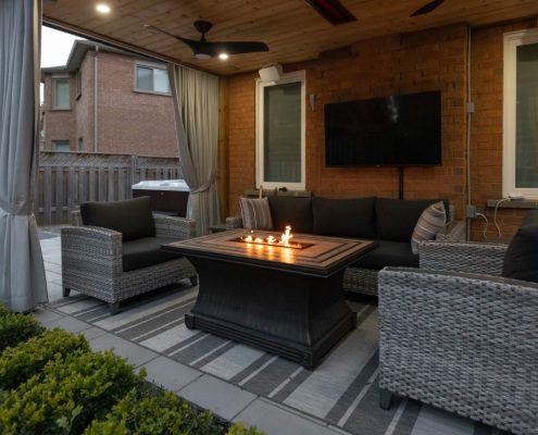 backyard landscaping project in Thornhill