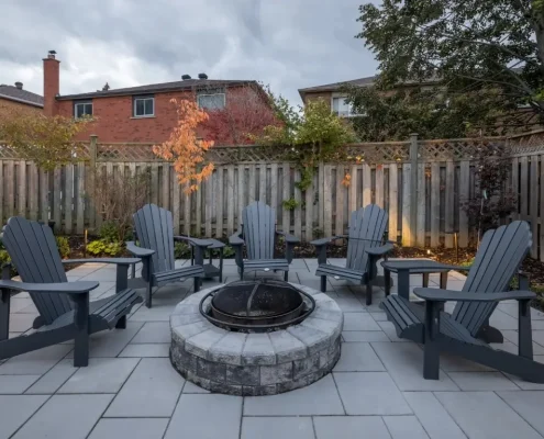 backyard landscaping project in Thornhill