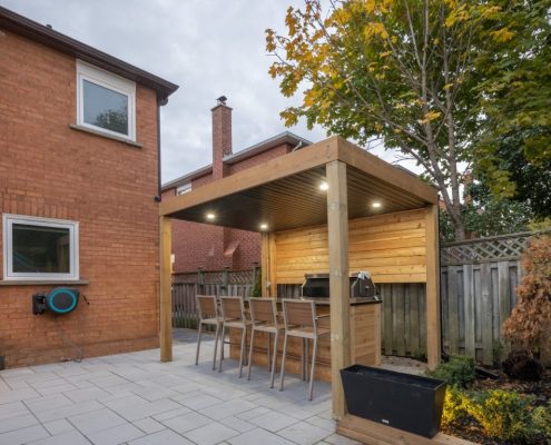 backyard landscaping project in Thornhill