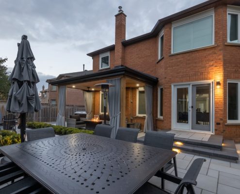 backyard landscaping project in Thornhill