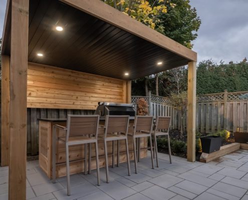 backyard landscaping project in Thornhill