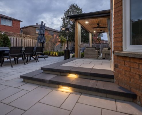 backyard landscaping project in Thornhill