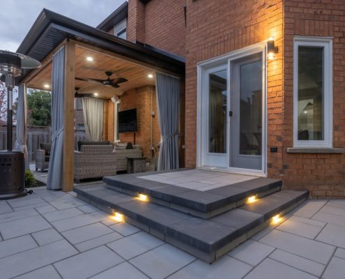 backyard landscaping project in Thornhill