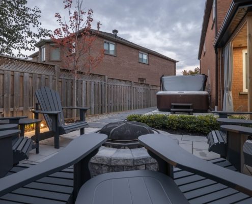 backyard landscaping project in Thornhill