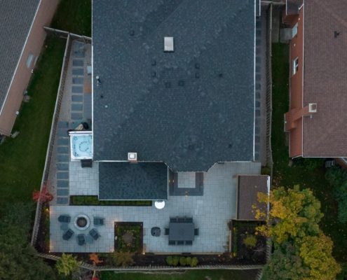 backyard landscaping project in Thornhill
