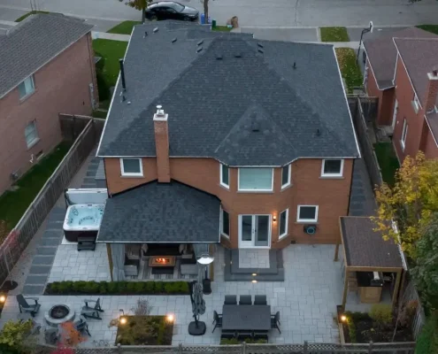 backyard landscaping project in Thornhill