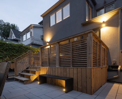 deck backyard interlocking pool