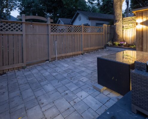 deck toronto backyard interlocking