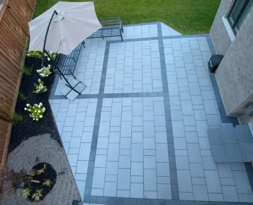 Custom backyard interlocking lorne park patio