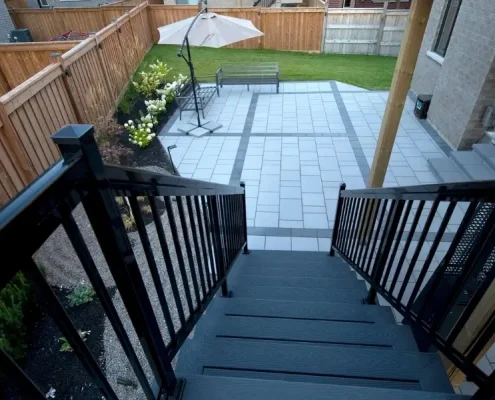 Custom patio interlocking lorne park backyard