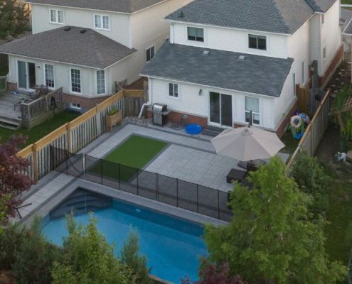 backyard interlocking pool custom