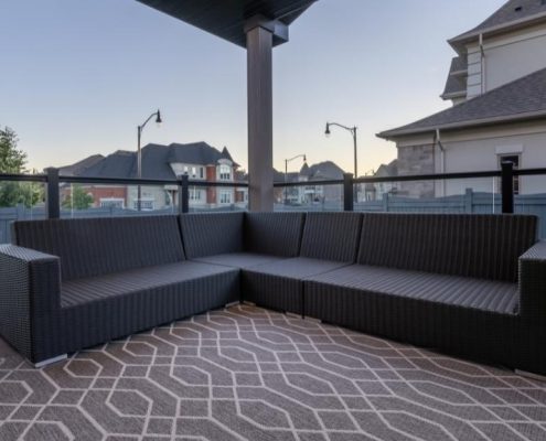 designer interlocking backyard