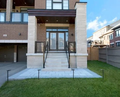 stone interlocking custom backyard