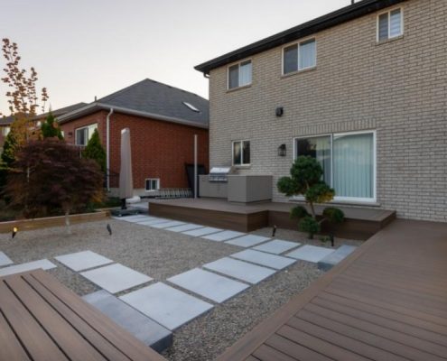 backyard landscaping zen interlocking renovation lawerence park