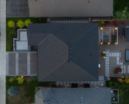 zen luxurious backyard interlocking renovation lawerence park landscaping