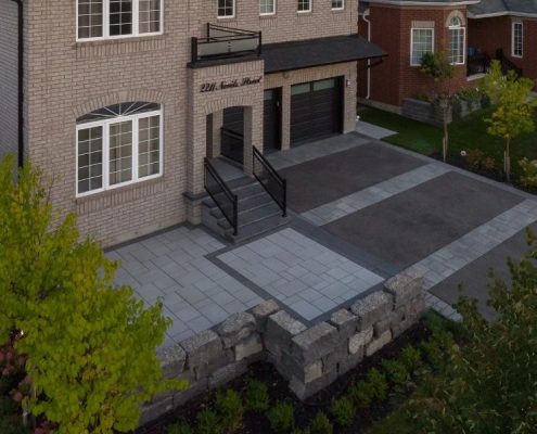 zen luxurious backyard landscaping interlocking renovation lawerence park
