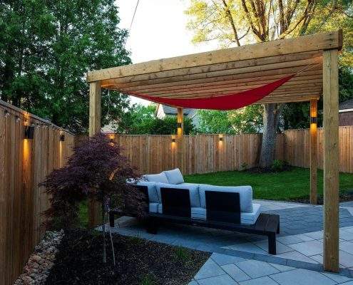 Backyard interlocking oasis driveway Markham