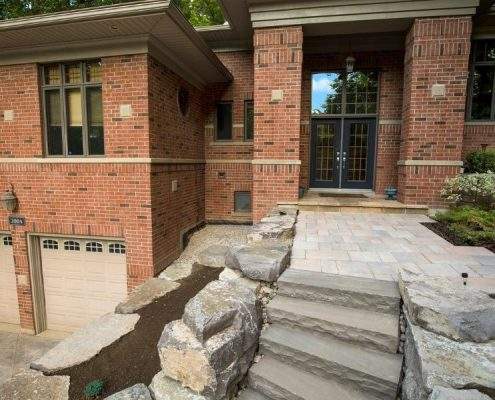 Breathtaking Custom Retaining Stones Steps Wall Landscaping Project Lisgar