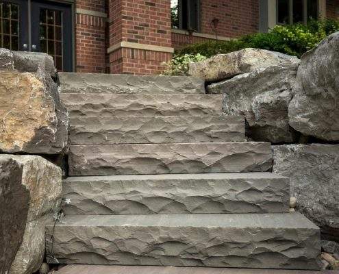 Breathtaking Retaining Wall Stones Custom Steps Landscaping Project Lisgar 1