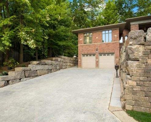 Breathtaking Retaining Wall Stones Steps Landscaping Project Lisgar 1