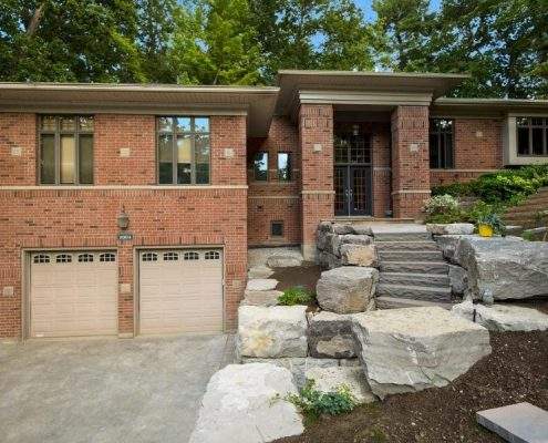 Breathtaking Retaining custom Wall Stones Steps Landscaping Project Lisgar