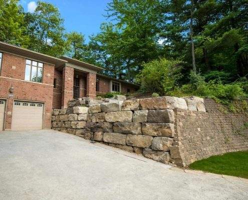 Custom Retaining Wall Stones Steps Landscaping breathtaking Project Lisgar 2