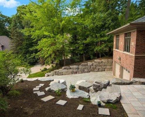 Custom Retaining Wall breathtaking Stones Steps Landscaping Project Lisgar 1