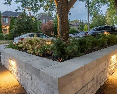ahs custom retaining wall lighting