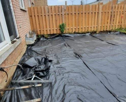 interlocking backyard entertainment space