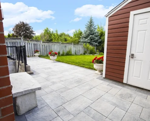 backyard interlocking installation