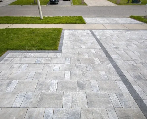 driveway interlocking installation in woodbridge