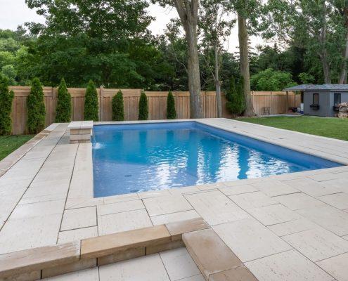swimming pool construction flagstone