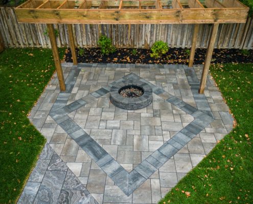pergola with stone patio toronto