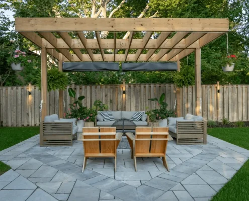 rustic fireplace for backyard toronto