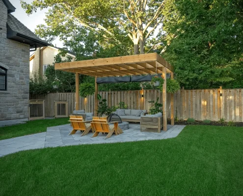 toronto firepit and pergola landscaping ideas