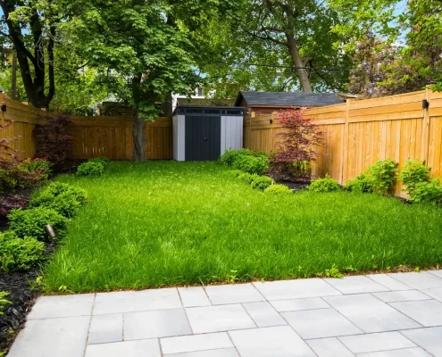 connecting backyard patio