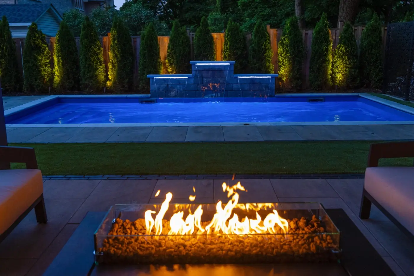 backyard entertainment area