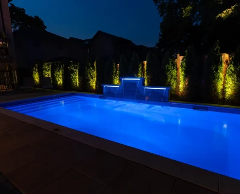 hot tub in backyard