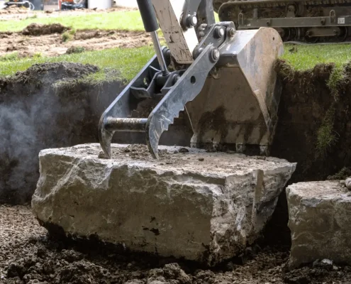 level stone wall construction near me