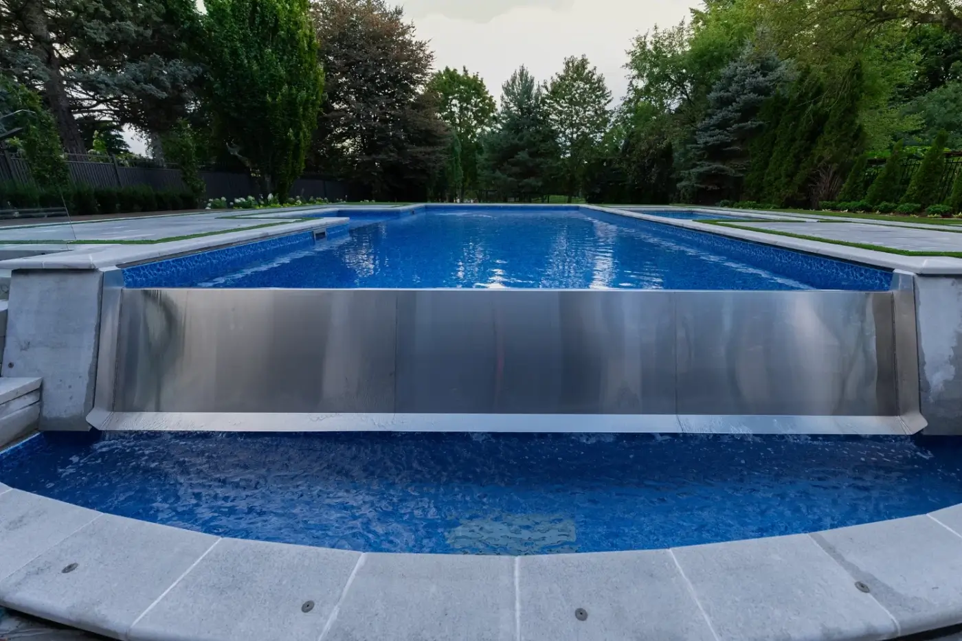 backyard pool water feature
