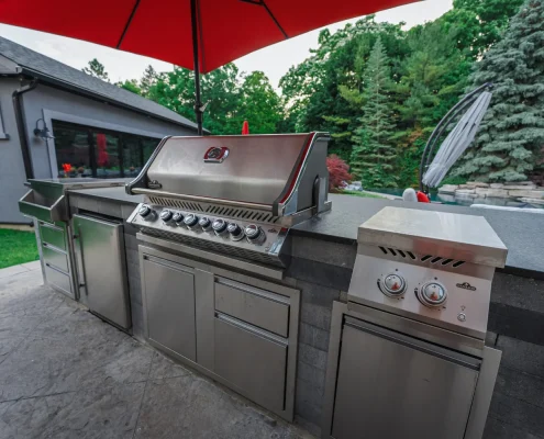 backyard exterior kitchen with storage