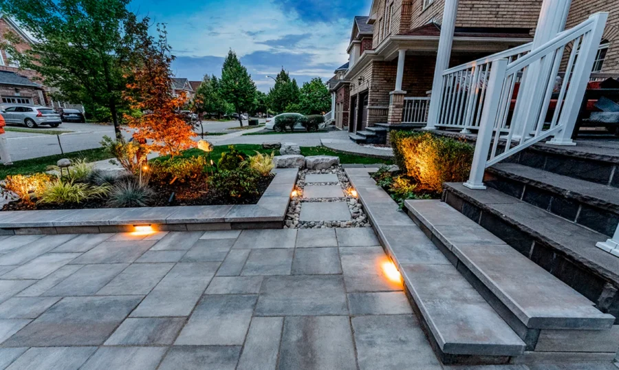 front yard stone walkway