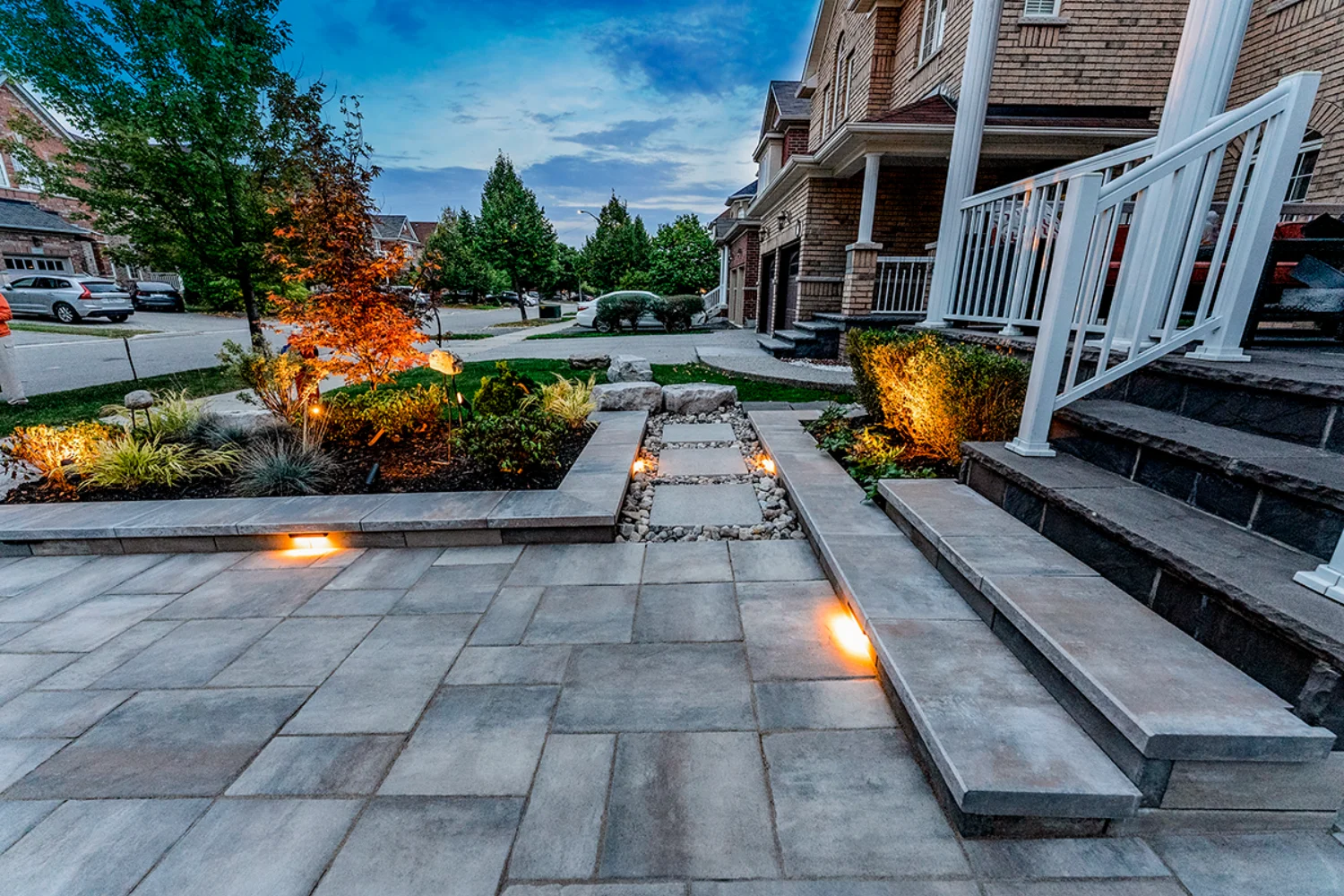 front yard stone walkway