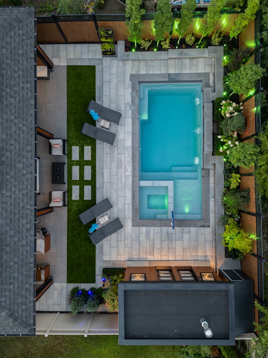 Professionally designed backyard with pool